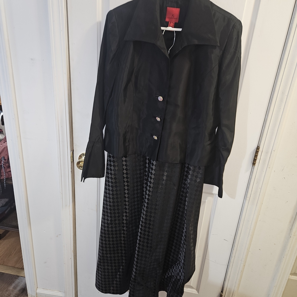 JS Collections Black Trench Coat Dress